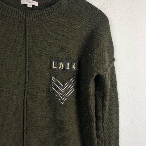 Rails olive green army patch pullover sweater - Picture 4 of 7